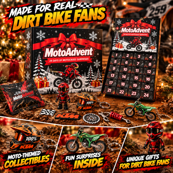Motocross Lover Advent Calendar – 24 Days of Motorcycle Racing Surprises, Christmas Countdown Gift for Motocross Fans, Dirt Bike Riders & Racing Enthusiasts