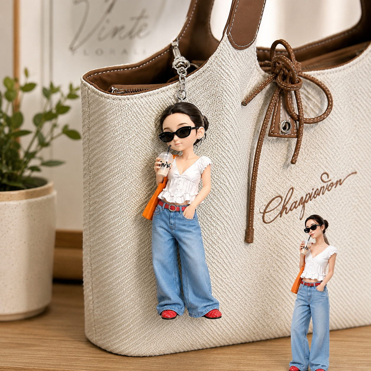 Custom 3D Keychain Figure from Your Photo Personalized Mini Doll Gift Idea