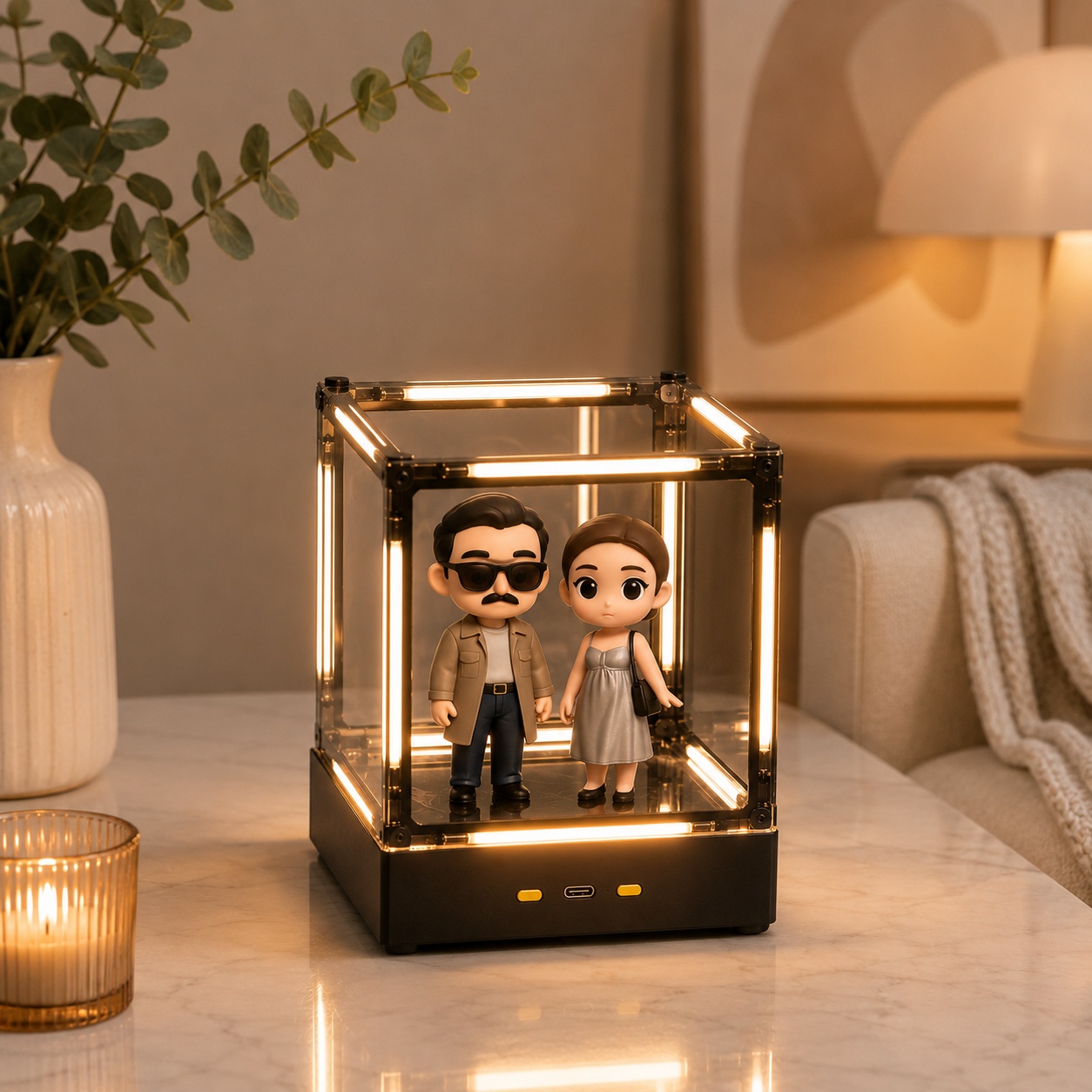 Custom 3D Figure From Photo with Deep Abyss Night Light Personalized Romantic Gift for Anniversary Wedding Birthday