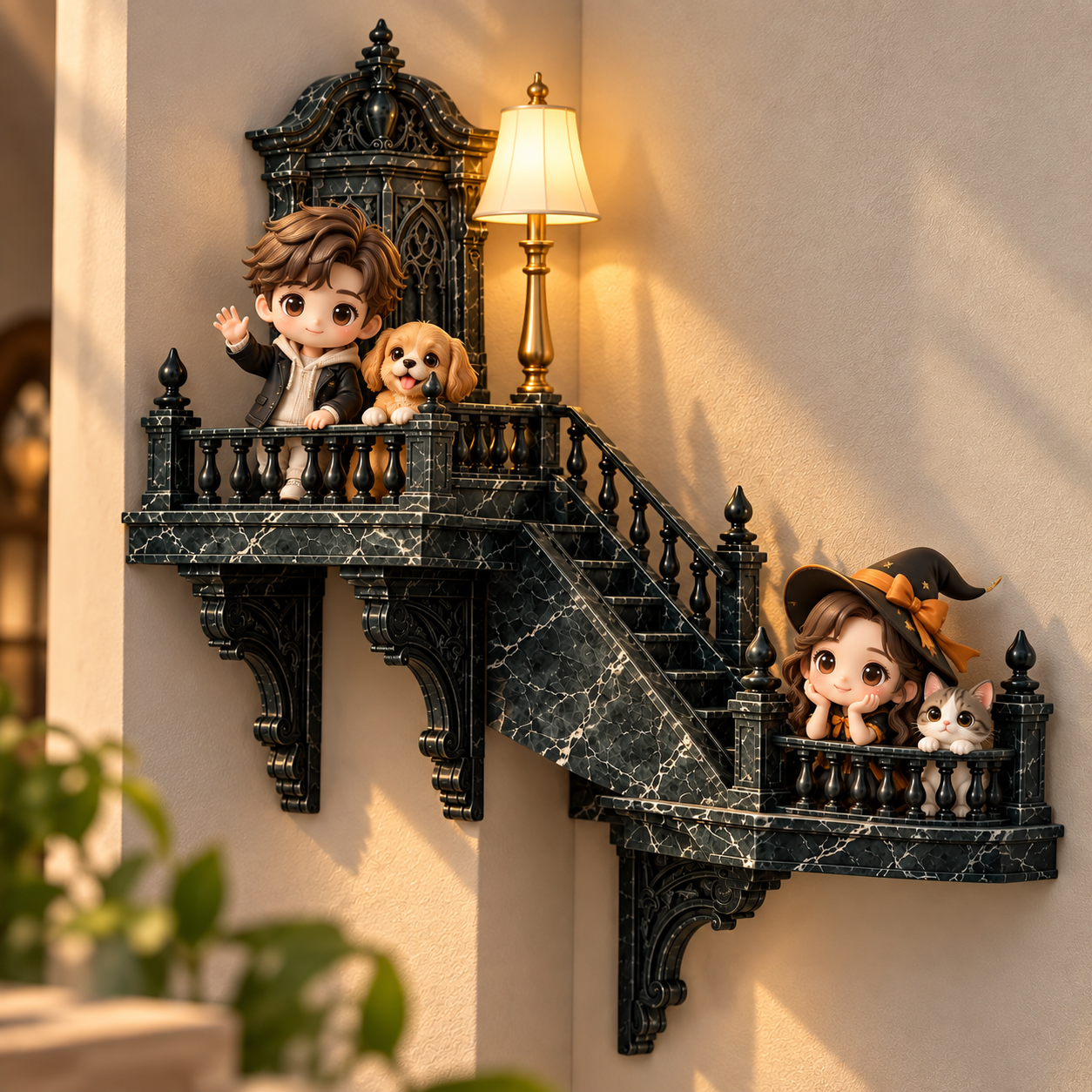 Custom 3D Action Figure from Your Photo Personalized Toy Figure Unique & Memorable Gift Gothic Marble Staircase Wall Art for Anniversary Gift, Home Decor