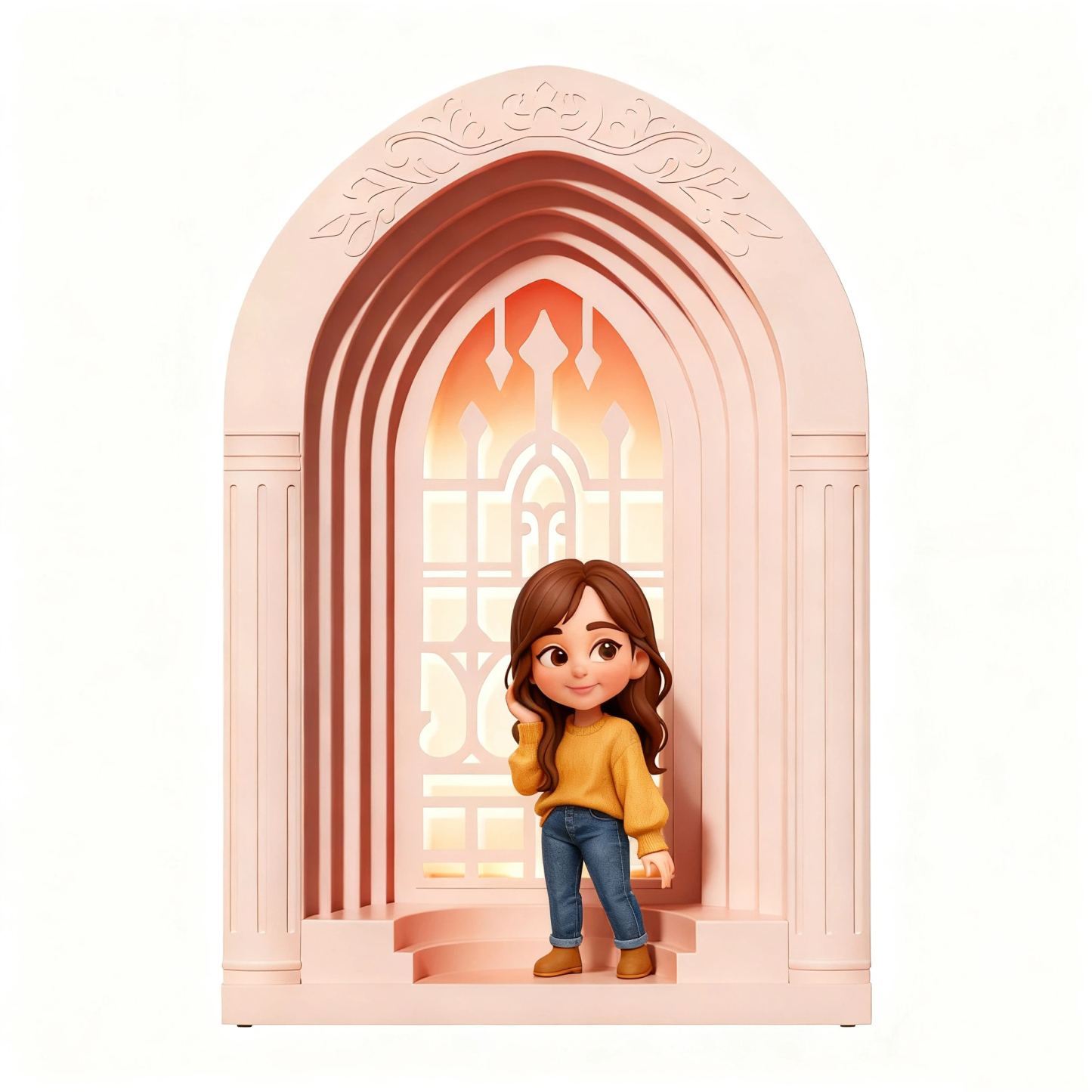 Custom 3D Cartoon Figurine Night Light AI Modeling with Online Preview Church Window Bedside Lamp for Cozy Home Decor & Gift