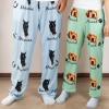 Personalized Multicolor Cute Paw Print Carrot Pattern Pet Avatar Photo Adult Kid Pajama Pants with Name Birthday Gift for Family Pet Lover