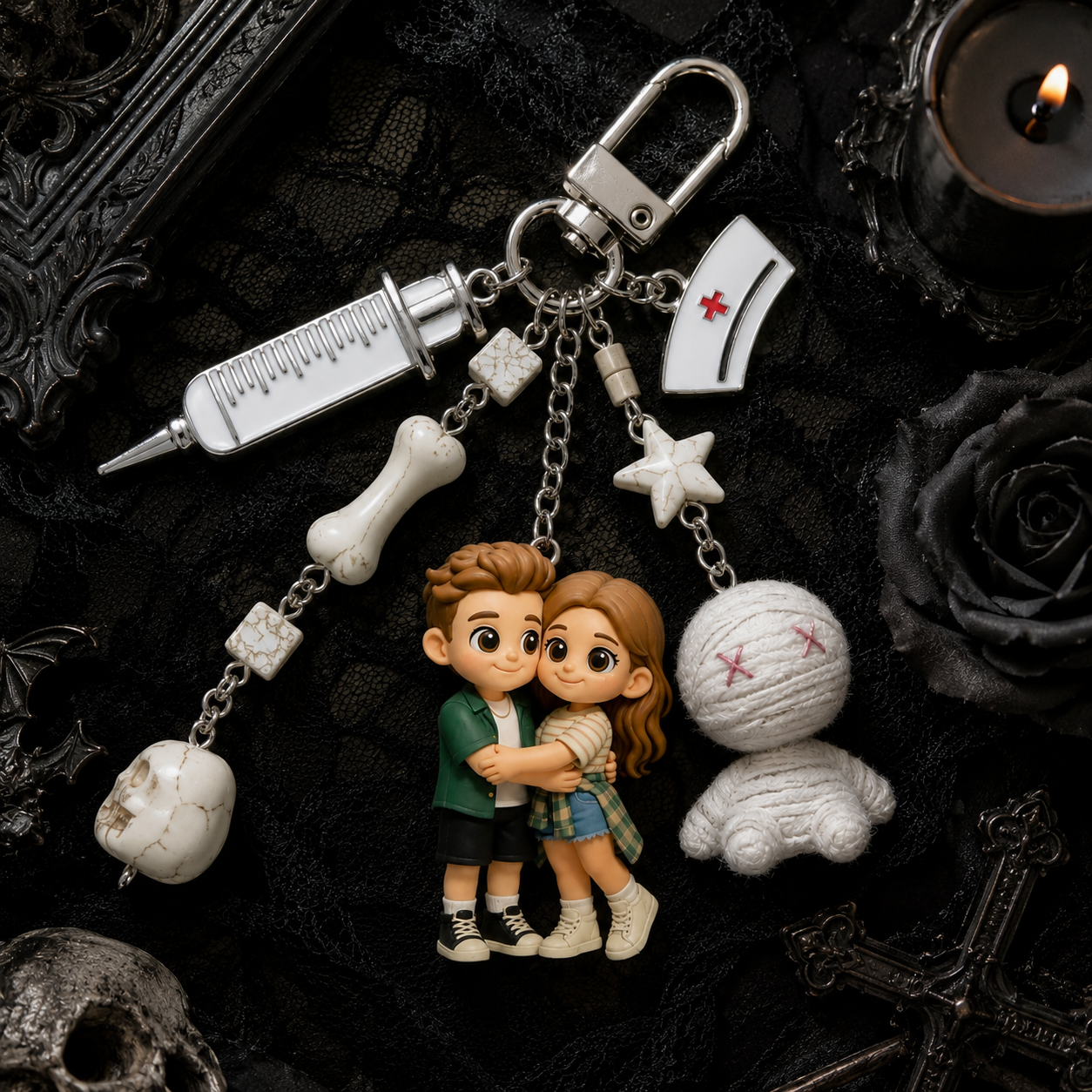 Custom 3D Keychain Figure from Photo with Cute Accessory Personalized  Perfect Gift for Family Couples & Pets Unique Gift for Couples Birthday Anniversary