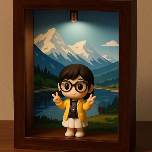 Custom 3D Figure Diorama  Frame Blind Box Display Case with Light and Dustproof Design DIY Gift