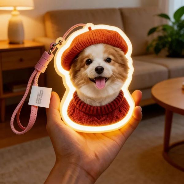 Personalized Cat & Dog Motion Sensor Wall Lamp Custom Pet Photo Night Light for Pet Lover - 