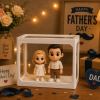 Personalized 3D Figure from Photo High Clarity Glass Storage Box Custom Mini Figure Doll Perfect Father’s Day Gift for Dad