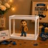 Personalized 3D Figure from Photo High Clarity Glass Storage Box Custom Mini Figure Doll Perfect Father’s Day Gift for Dad