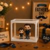 Personalized 3D Figure from Photo High Clarity Glass Storage Box Custom Mini Figure Doll Perfect Father’s Day Gift for Dad