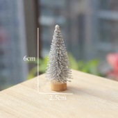 Silver Christmas Tree - Christmas Miniature Scene Desktop Decor & DIY Craft Kit for Figure