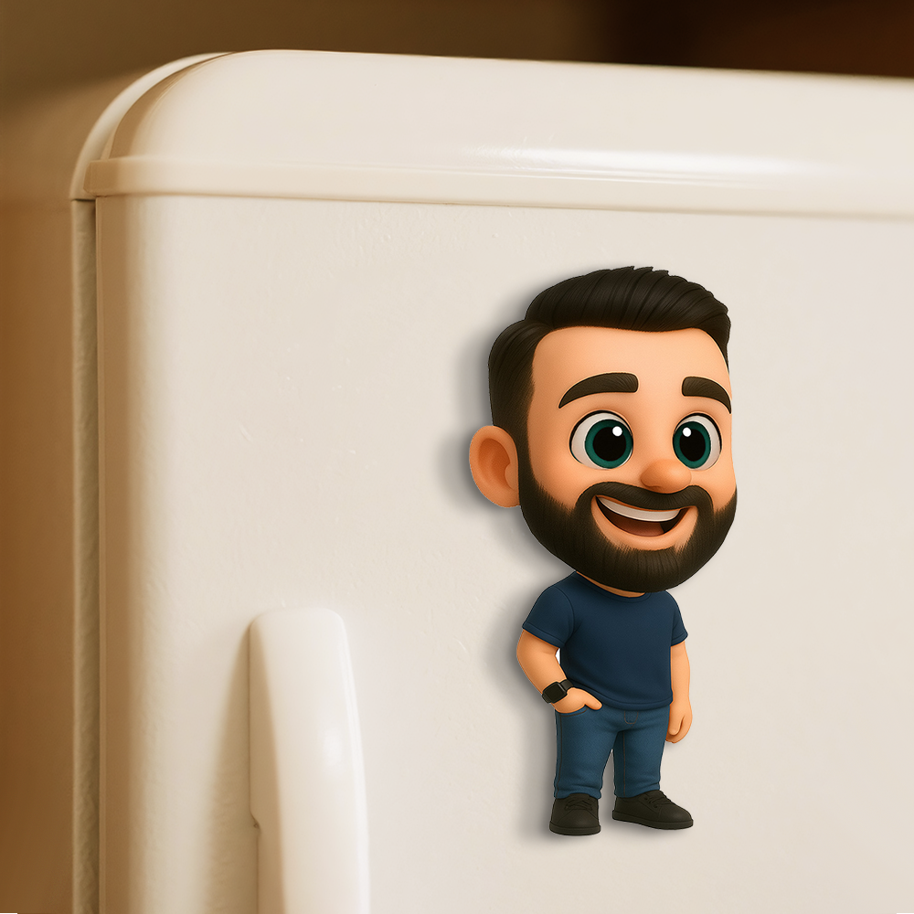 Turn Photo into 3D Cartoon Magnet Custom Mini Figurine Magnetic Gift for Friends and Family