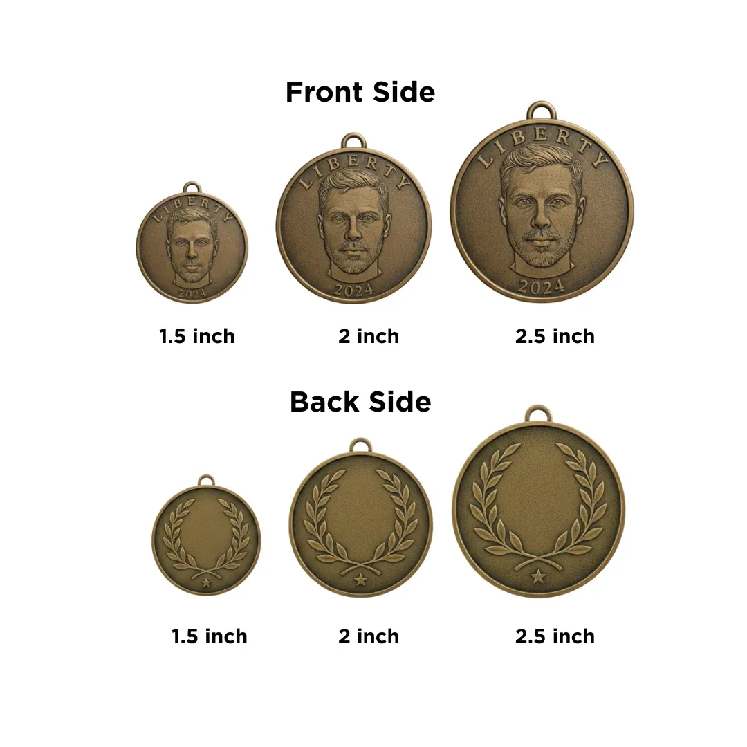 Custom 3D Portrait Coin from Photo Personalized Engraved Keepsake Gift