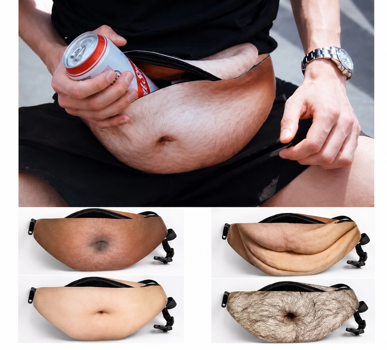 3D Beer Belly Waist Bag Dad Bag Beer Belly Waist Pack - Funny Dad Gifts