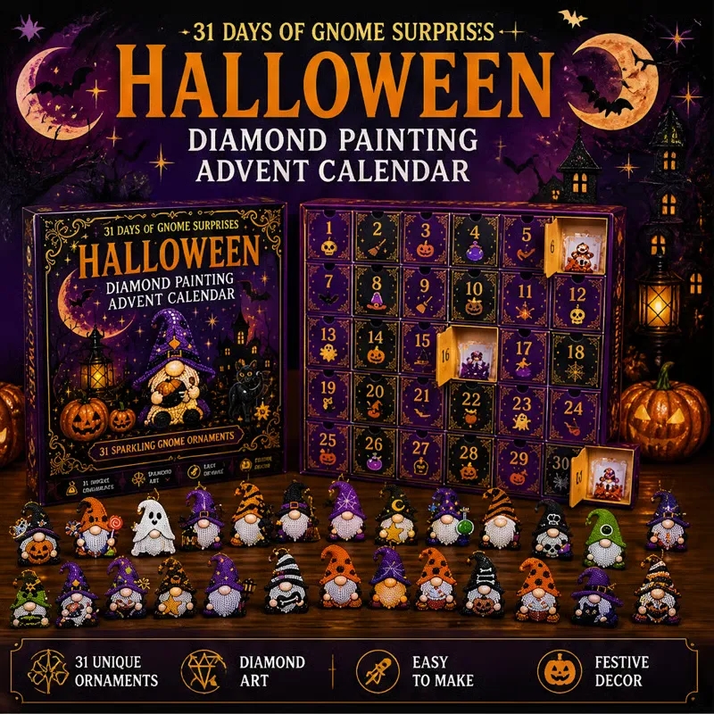 31 Days of Gnome Surprises Halloween Diamond Painting Advent Calendar
