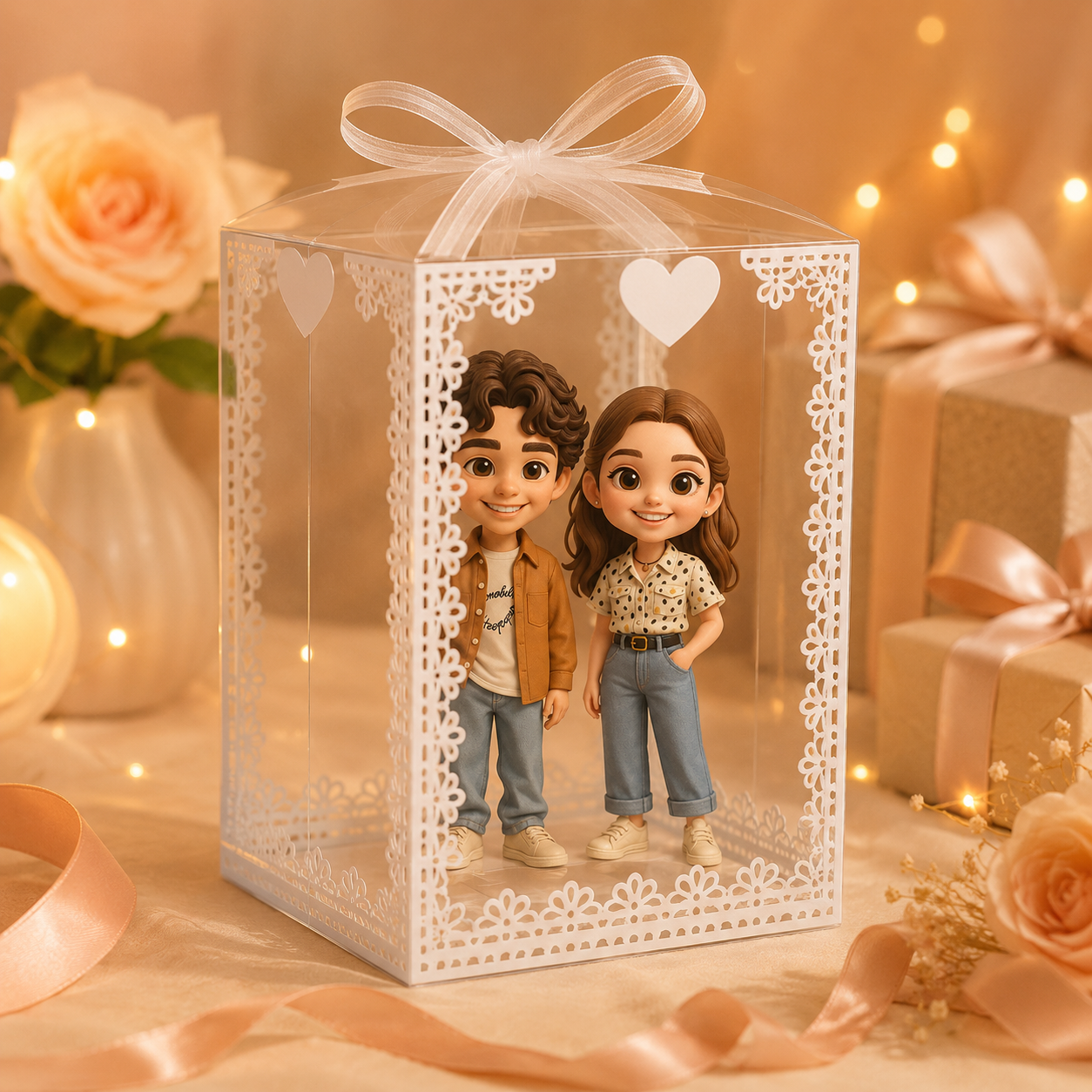 Personalized 3D Figure from Photo Custom Perfect Gift for Couples & Pets Unique Gift for Birthday Anniversary