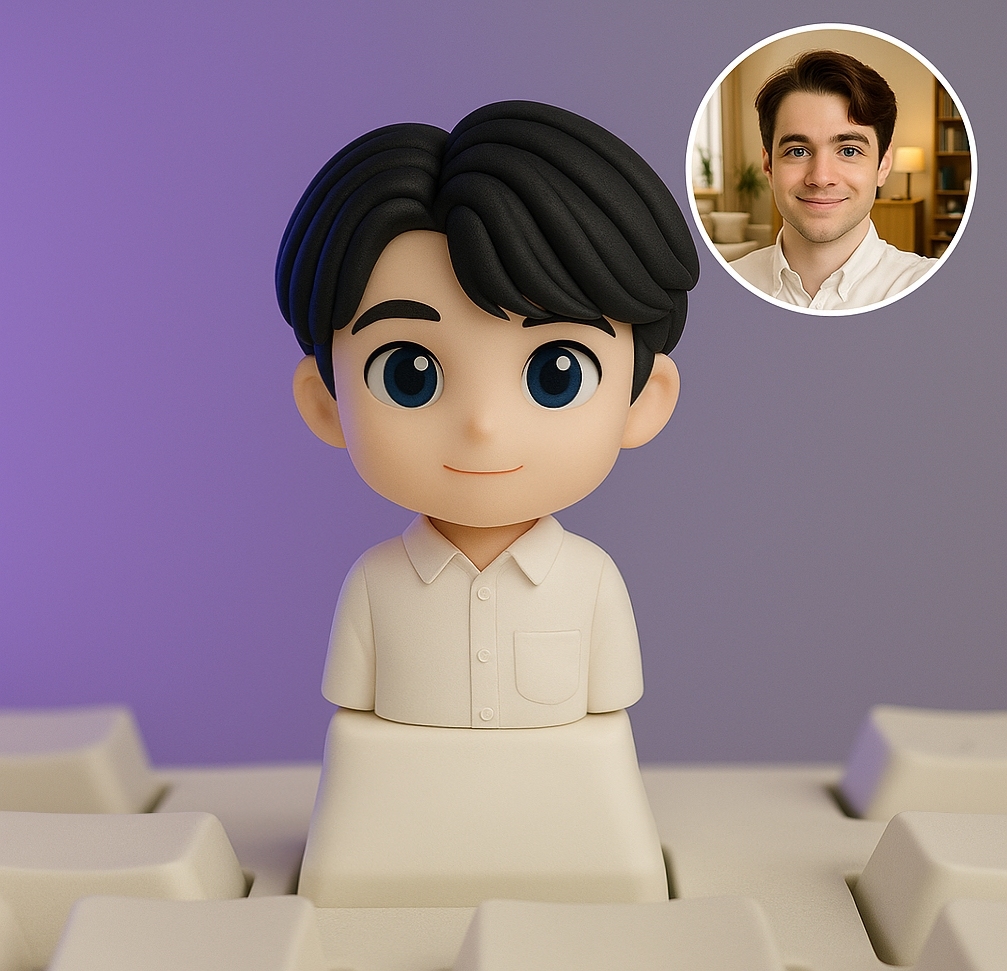 3D Printed AI Big Head Keycap Custom Keyboard Accessory Creative Trendy Gift