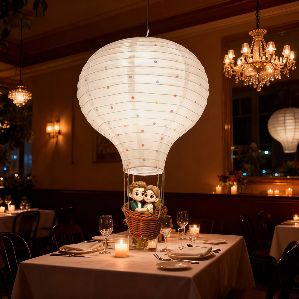 Custom 3D Figure Hot Air Balloon Night Light Personalized Gift for Birthday Christmas Anniversary and Home Decor