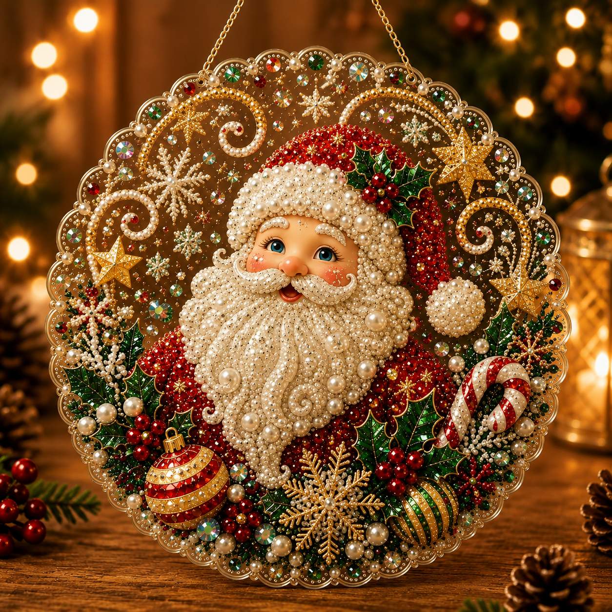 DIY Diamond Painting Acrylic Christmas Halloween Hanging Ornament Holiday Home Decor