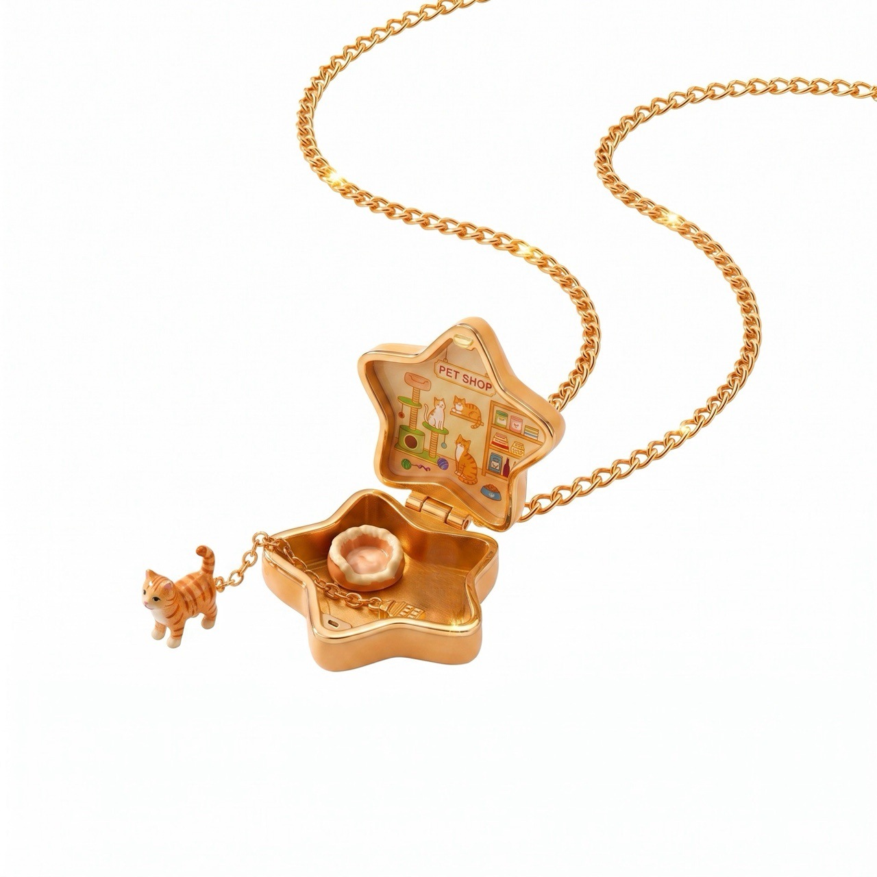 Cute Animal Locket Necklace Opening Pendant Necklace Pet Lover Gift Jewelry
