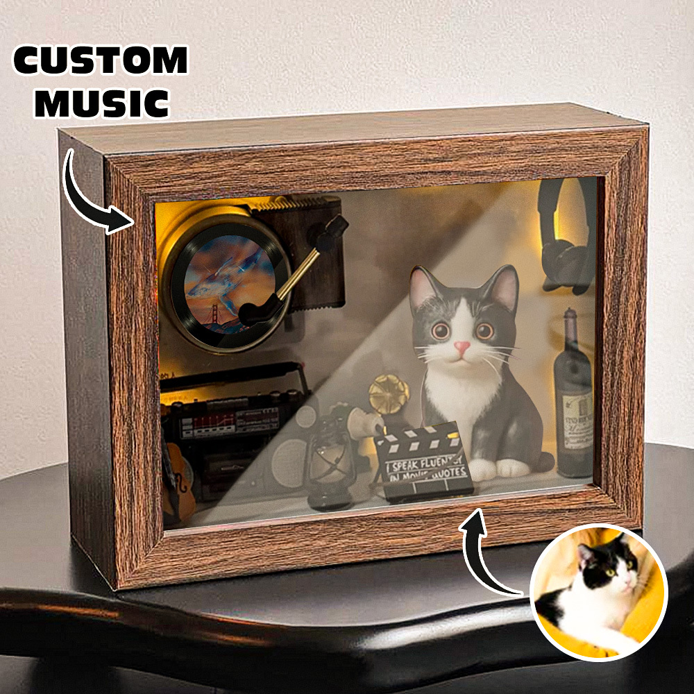 Custom Photo 3D Action Figure Music Box Personalized Music Player Gift for Her
