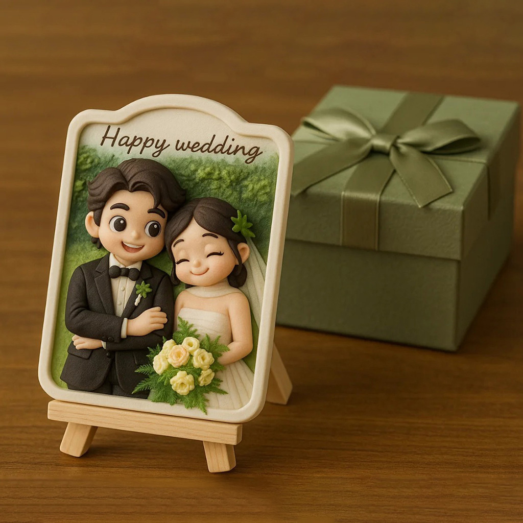 Custom Wedding Figurine 3D Printed Couple Gift Unique Bride and Groom Keepsake Romantic Personalized Wedding Decoration