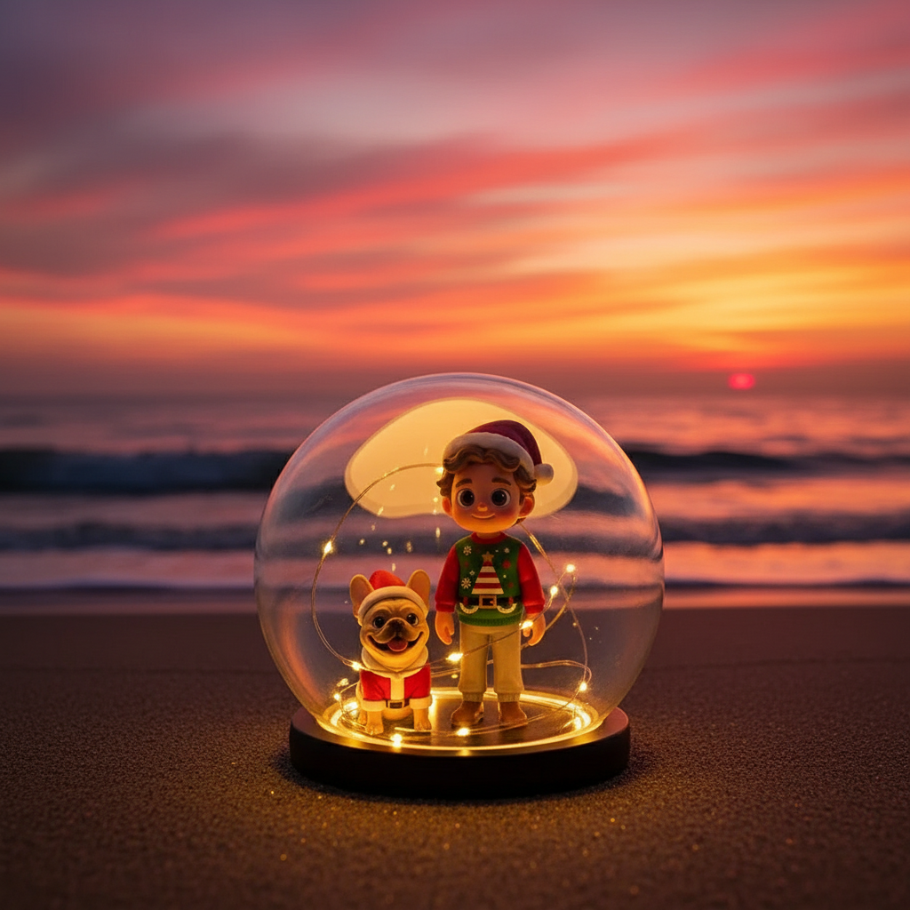 Personalized 3D Figurine Round Base LED Night Light Unique Gift for Home Bedroom Decor and Special Celebrations