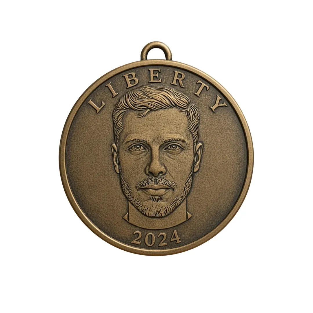 Custom 3D Portrait Coin from Photo Personalized Engraved Keepsake Gift