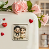 Custom Couple Cartoon Fridge Magnet from Photo Personalized 3D Mini Character Gift for Boyfriend or Girlfriend