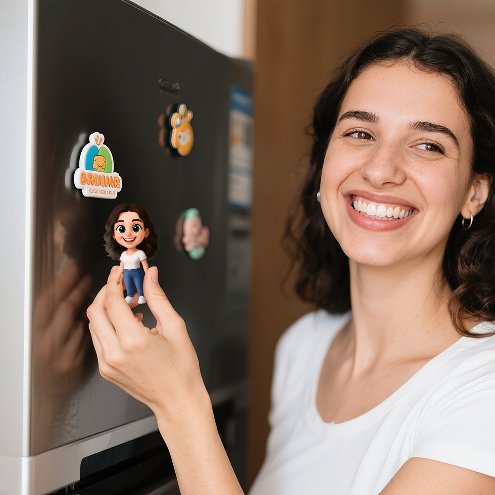 Turn Photo into 3D Cartoon Magnet Custom Mini Figurine Magnetic Gift for Friends and Family
