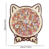 Wooden Cat Jigsaw Puzzle with Display Frame Cute Irregular Puzzle Gift for Cat Lovers