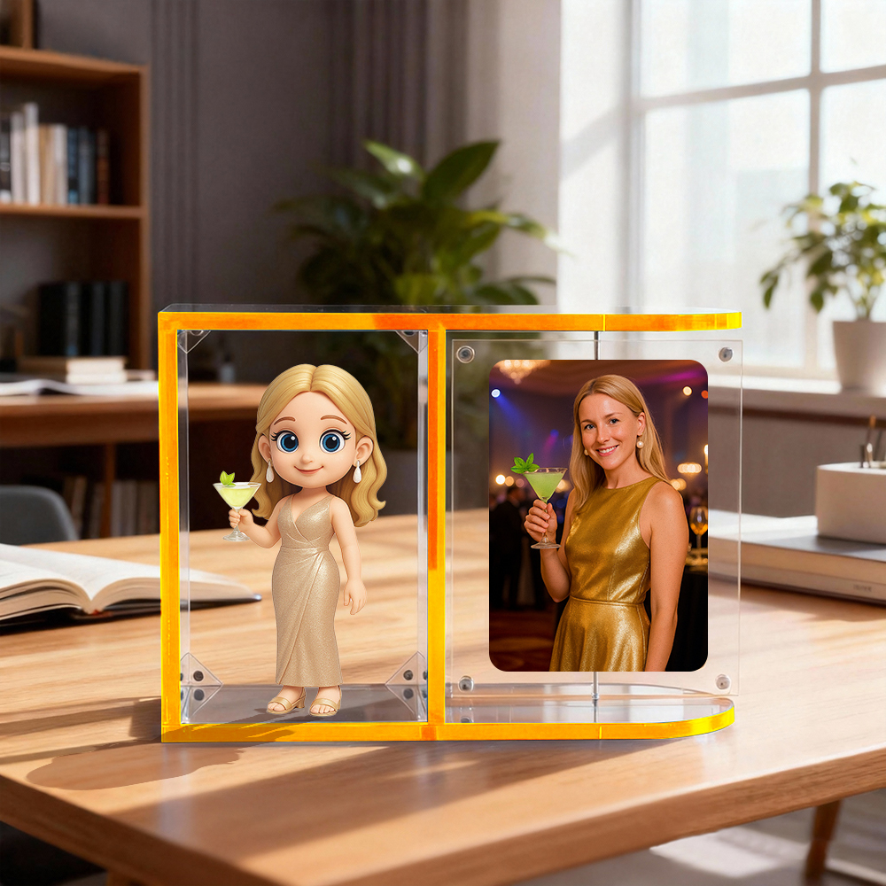 Colorful Clear Acrylic Display Case for Mini Figures Photo Cards & Collectibles Custom 3D Figurine Stand