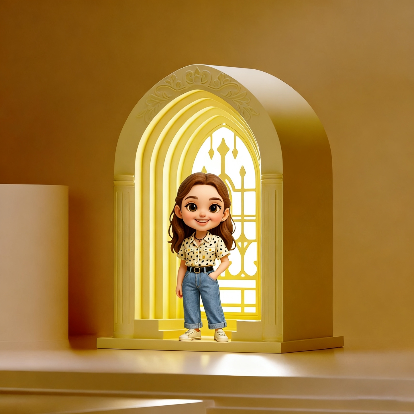 Custom 3D Cartoon Figurine Night Light AI Modeling with Online Preview Church Window Bedside Lamp for Cozy Home Decor & Gift