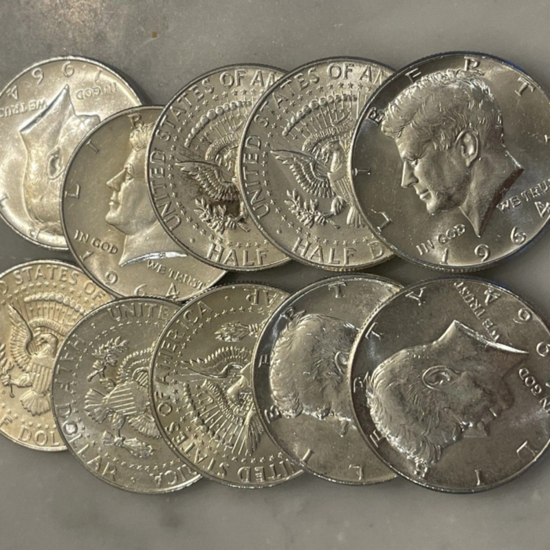 😍1964-1970 Kennedy Silver Dollar First Year of Issue Kennedy Coin🪙 Signed Label 50 Cents🔥