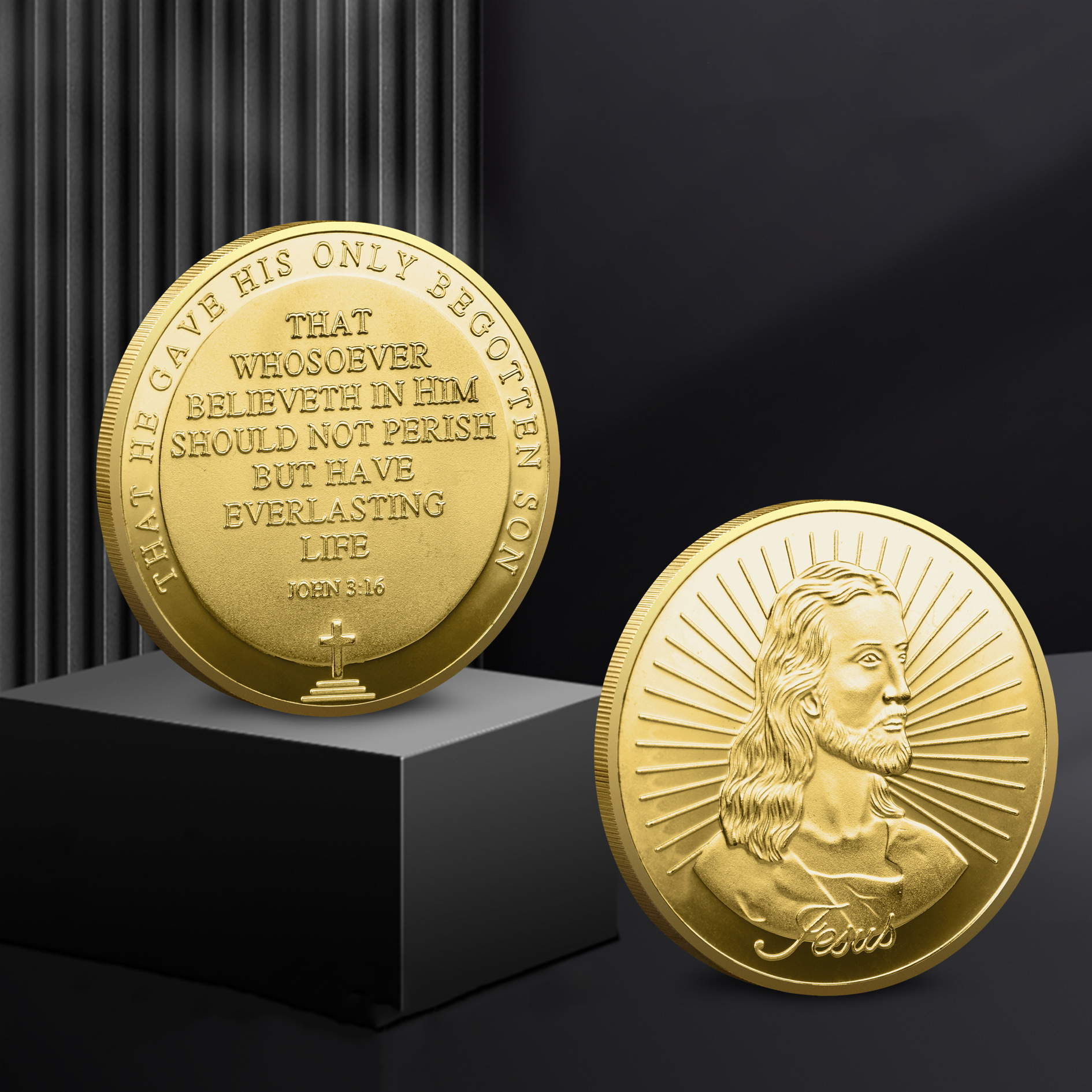 🔥Commemorative coin Jesus Christ coin 3d European Christian Bible collection commemorative coin gold coin🪙