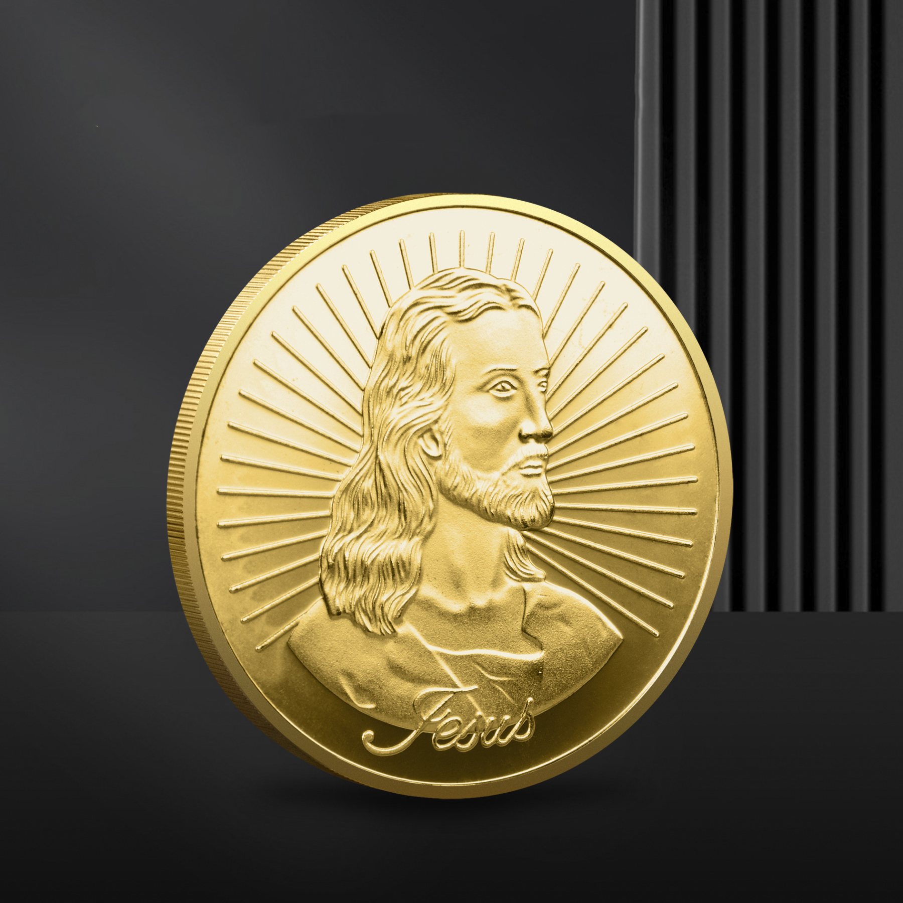 🔥Commemorative coin Jesus Christ coin 3d European Christian Bible col