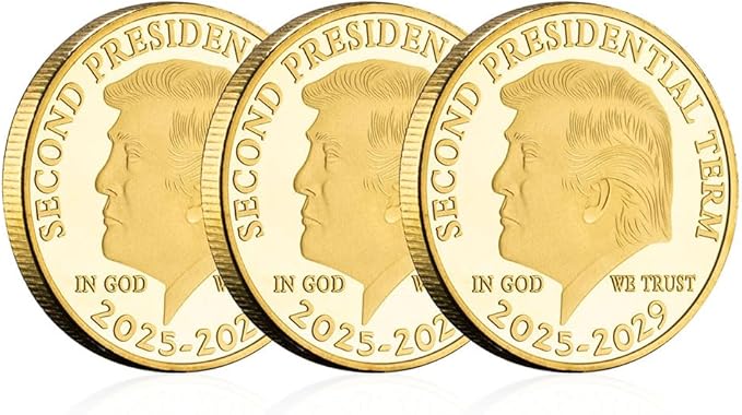 🔥1 US Donald Trump gold commemorative coin "Second Term 2021-2025 and 2025-2029 In God We Trust" collector's coin🪙