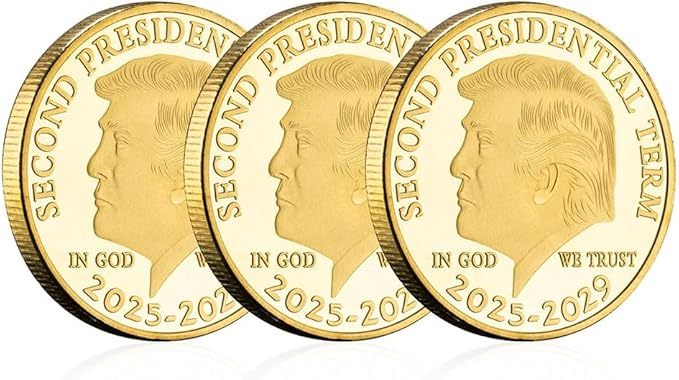 🔥1 US Donald Trump gold commemorative coin "Second Term 2021-2025 and 2025-2029 In God We Trust" collector's coin🪙