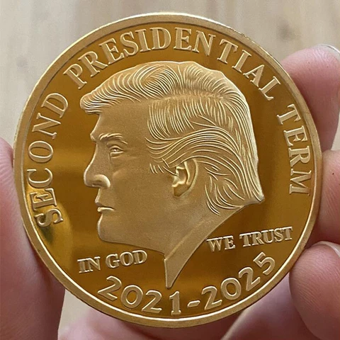 🔥1PC US Donald Trump Gold Commemorative Coin "Second Presidential Term 2022-2025 IN GOD WE TRUST" Collectible Coins🪙