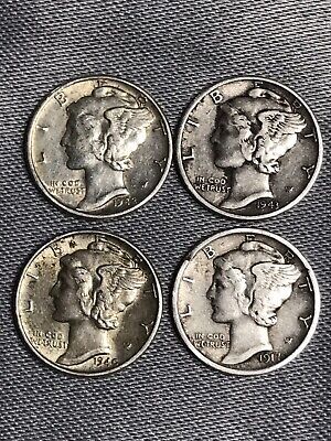 🔥Limited Offer🤩 Complete Collector's Edition 1916-1945 10 Cent Mercury Silver