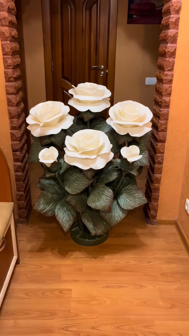 Giant Artificial Rose Decoration - white