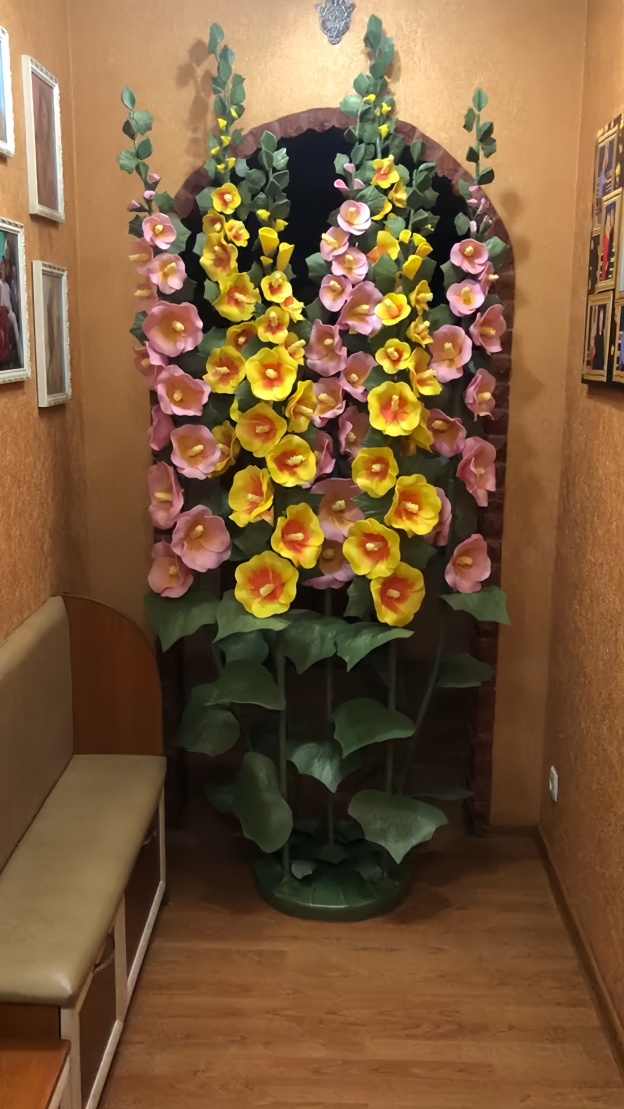 Giant Artificial Hollyhock Flower Decoration