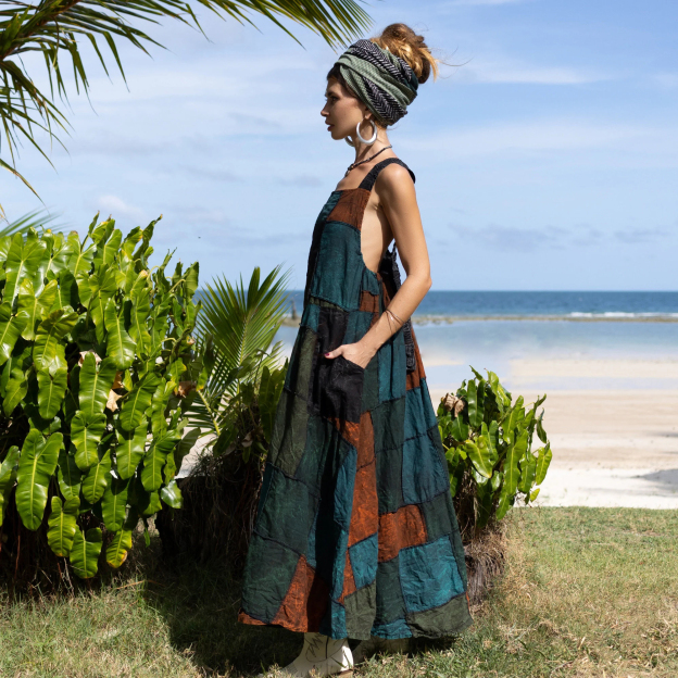 Cotton Handmade Boho Sleeveless Cross Back Open Back