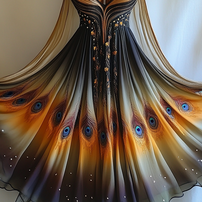 Hand-stitched irregular dress 3d43