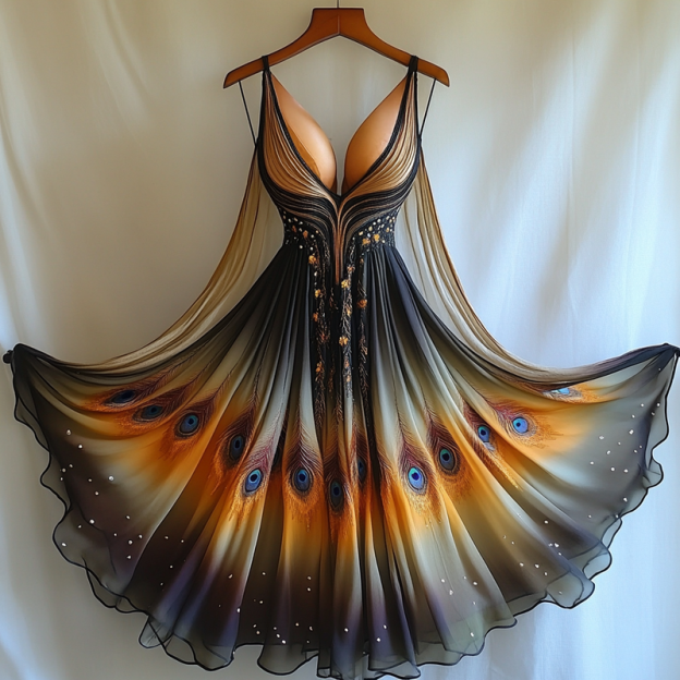 Hand-stitched irregular dress 3d43