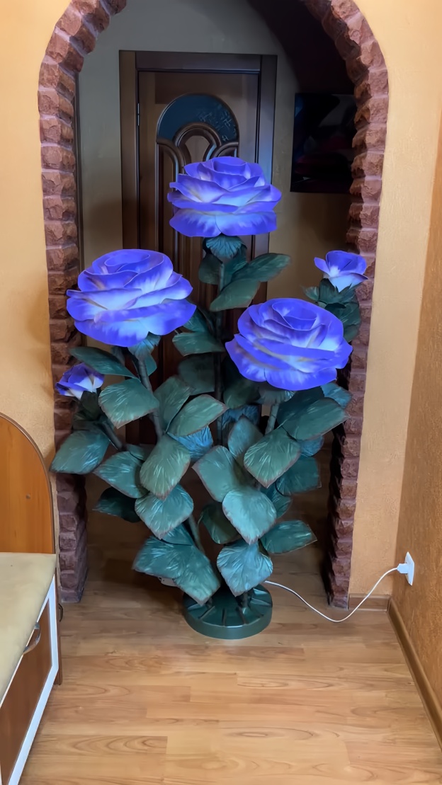 Giant Artificial Rose Decoration - Blue