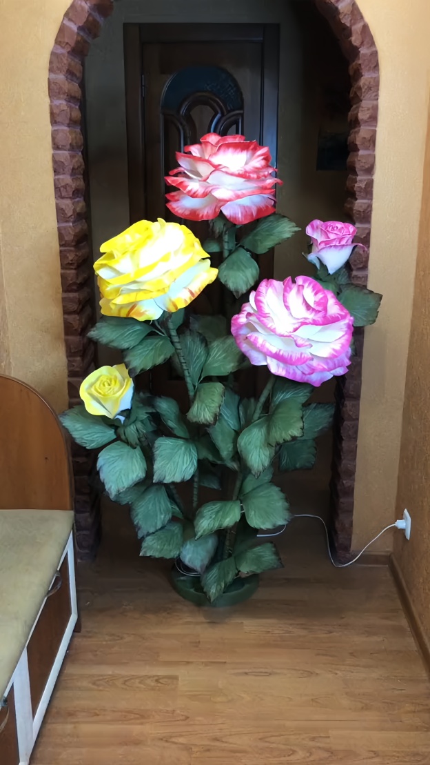 Giant Artificial Rose Decoration - Colorful