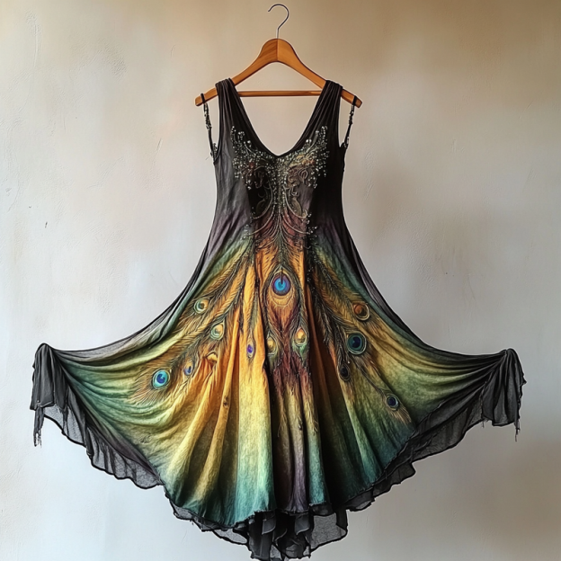 Hand-stitched irregular dress 0291