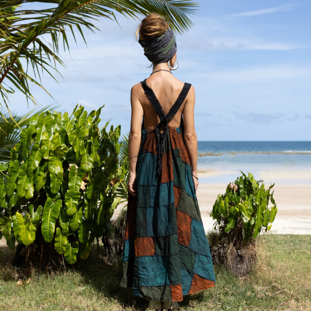 Cotton Handmade Boho Sleeveless Cross Back Open Back