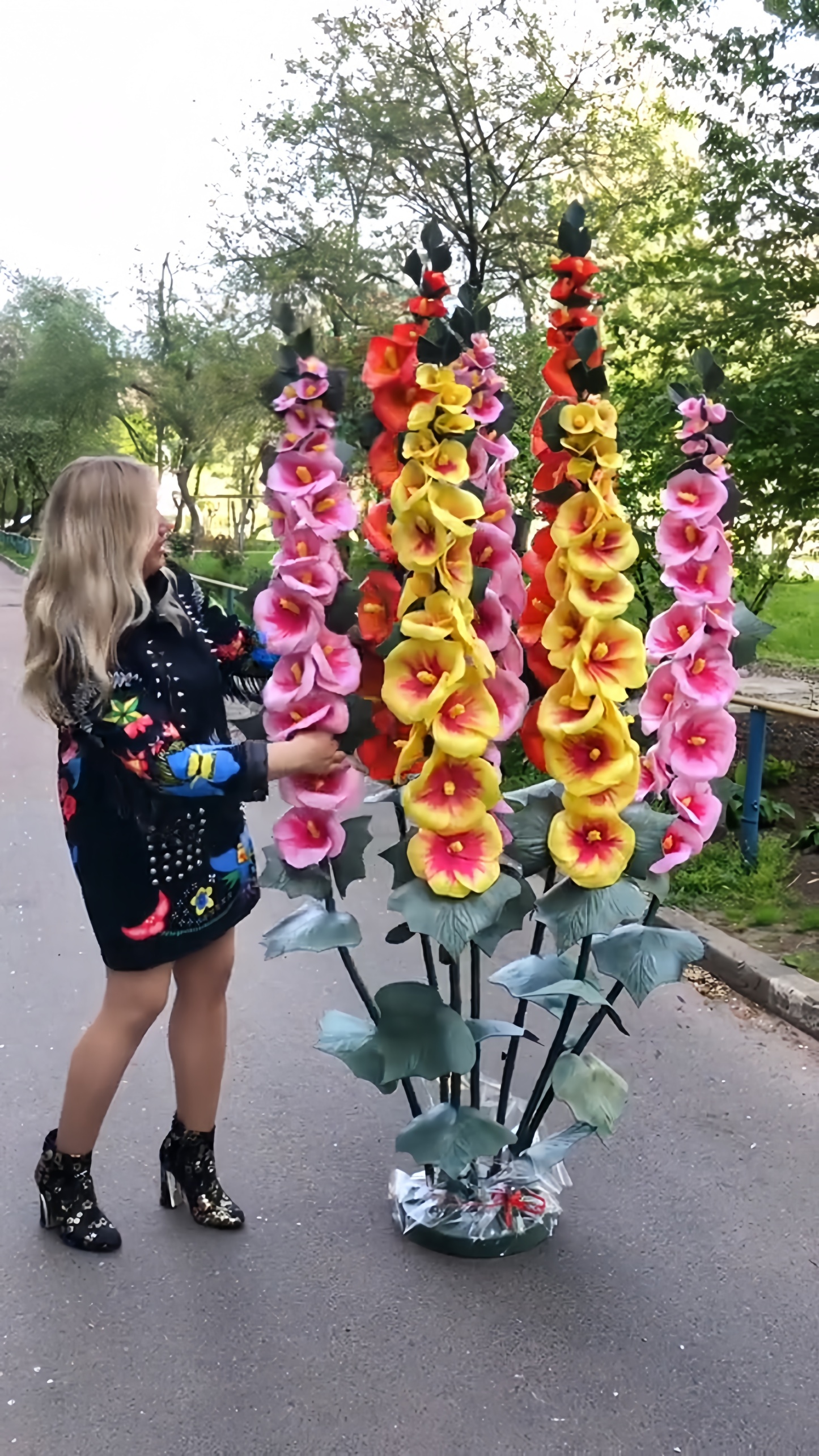 Giant Artificial Hollyhock Flower Decoration - 2