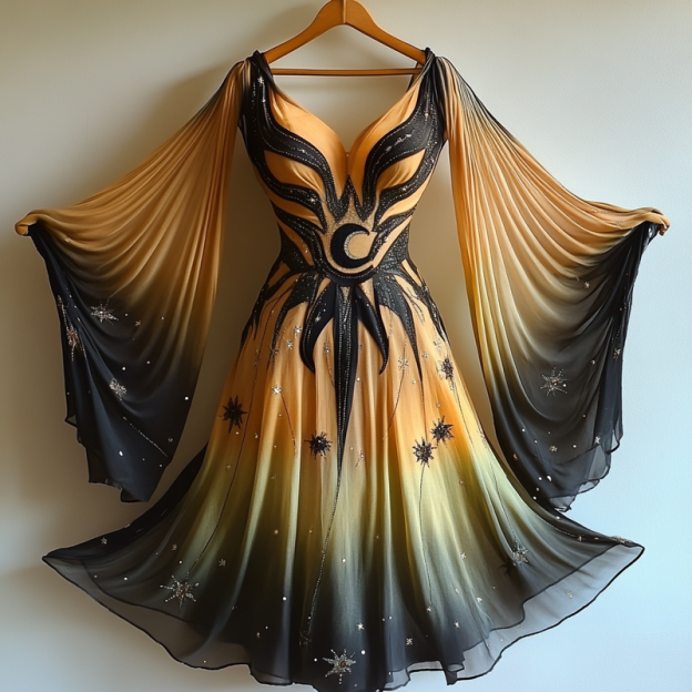 Hand-stitched irregular dress 421d