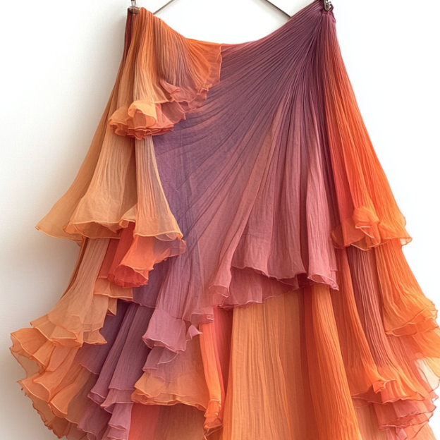 Summer gradient ruffle skirt 07ae